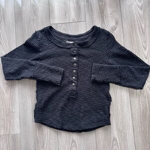 We The Free Black Button Down Kids Shirt